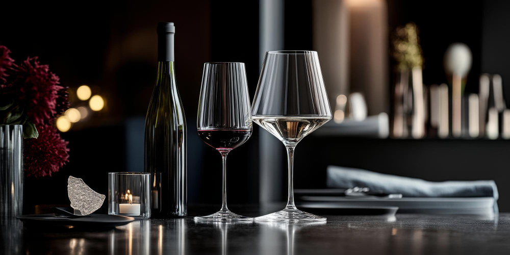 Szkło kryształowe do wina w ekskluzywnej restauracji