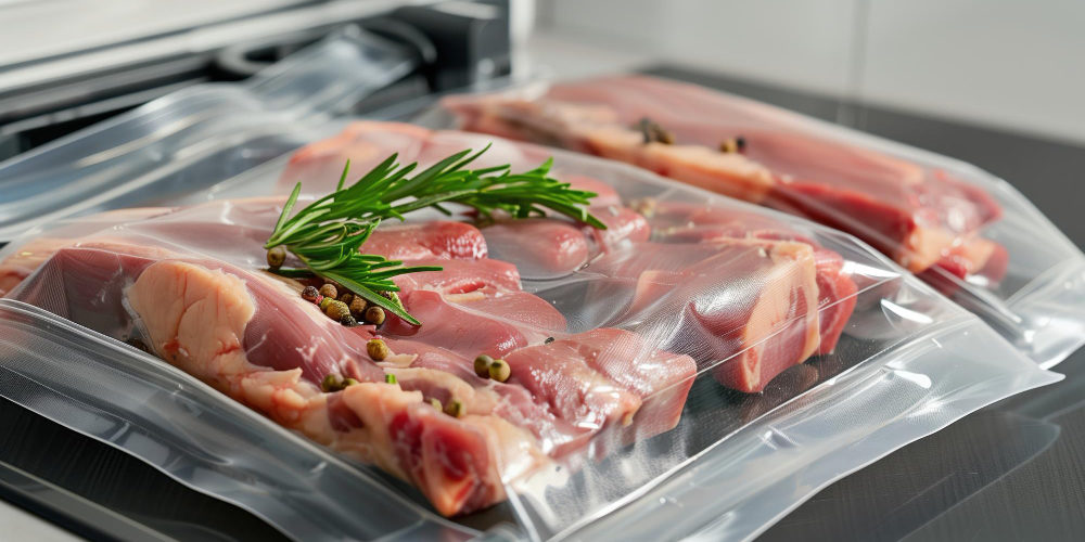 Zapakowane próżniowo mięso w paczkach