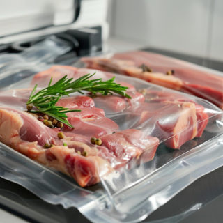 Zapakowane próżniowo mięso w paczkach